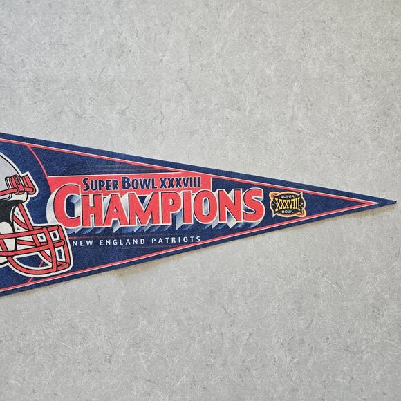 New England Patriots Pennant Superbowl XXXVIII Champions '04 Felt NFL Sports 30" - Picture 3 of 8